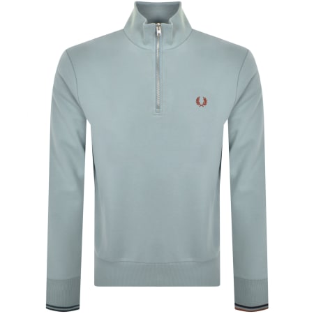 Product Image for Fred Perry Zip Neck Sweatshirt Blue