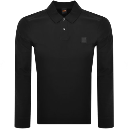 Product Image for BOSS Nylon Long Sleeve Polo T Shirt Black