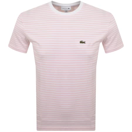 Product Image for Lacoste Stripe T Shirt Pink
