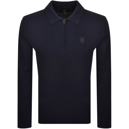 Product Image for Belstaff Drift Knitted Polo T Shirt Navy
