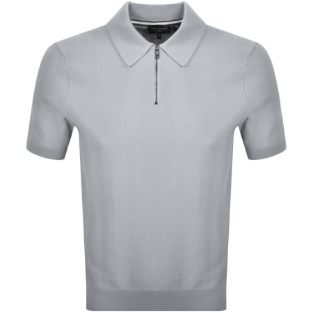 Product Image for Ted Baker Fourd Herringbone Zip Polo T Shirt Grey