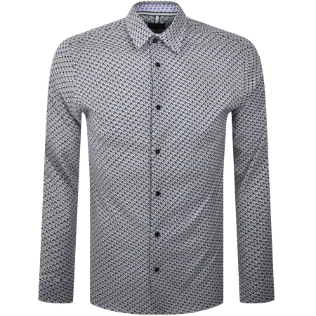 Product Image for Ted Baker Geo Print Long Sleeve Shirt Blue