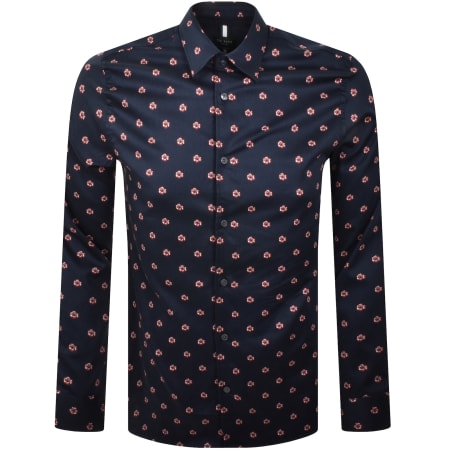 Product Image for Ted Baker Floral Long Sleeve Shirt Navy