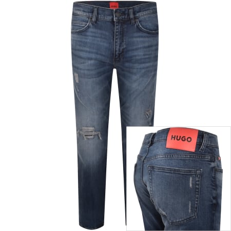 Product Image for HUGO 708 Slim Fit Mid Wash Jeans Blue