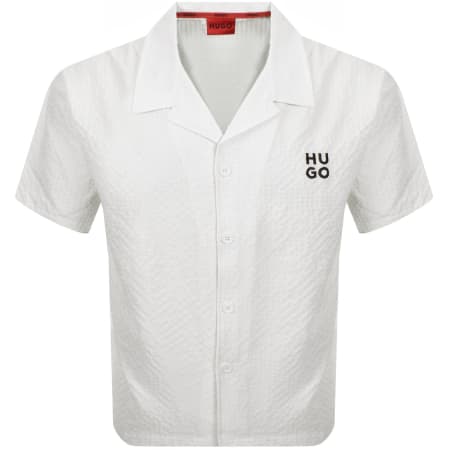 Product Image for HUGO Chaffle Waffle Texture Shirt White
