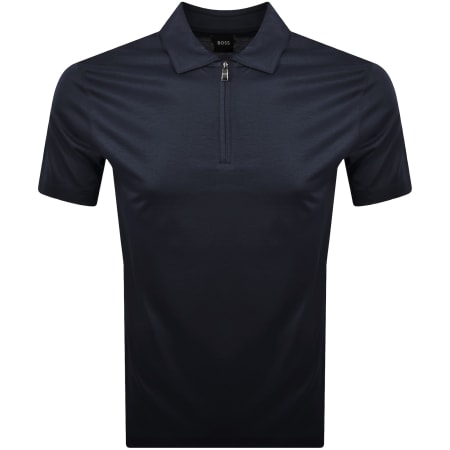Product Image for BOSS H Paras 50 Quarter Zip Polo Navy