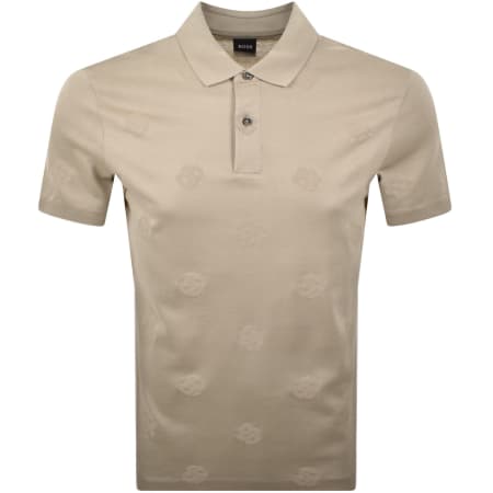 Product Image for BOSS C Prout Monogram Polo T Shirt Beige