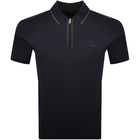 Recommended Product Image for BOSS X Porsche Quarter Zip Polo Navy