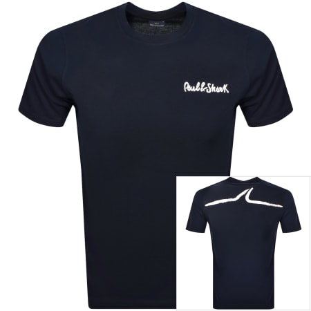 Product Image for Paul And Shark Printed Logo T Shirt Navy
