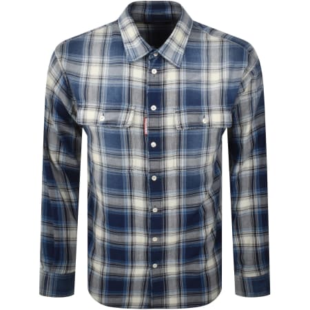 Product Image for DSQUARED2 Washed Check Shirt Blue