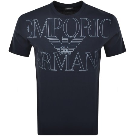 Product Image for Emporio Armani Short Sleeve Logo T Shirt Navy