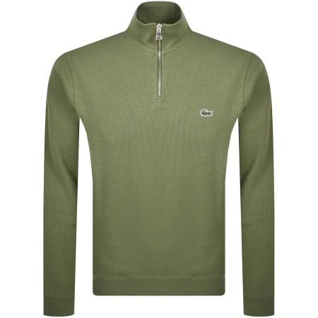 Product Image for Lacoste Quarter Zip Knit Sweatshirt Green
