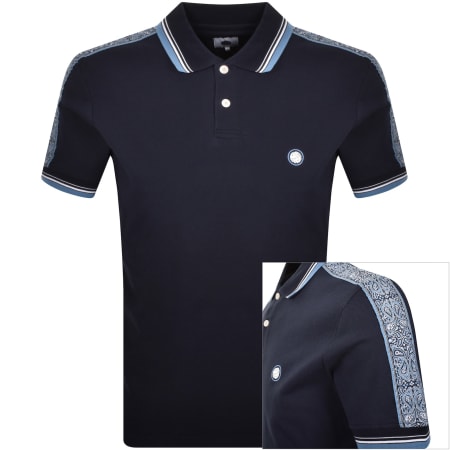 Product Image for Pretty Green Eclipse Paisley Polo T Shirt Navy