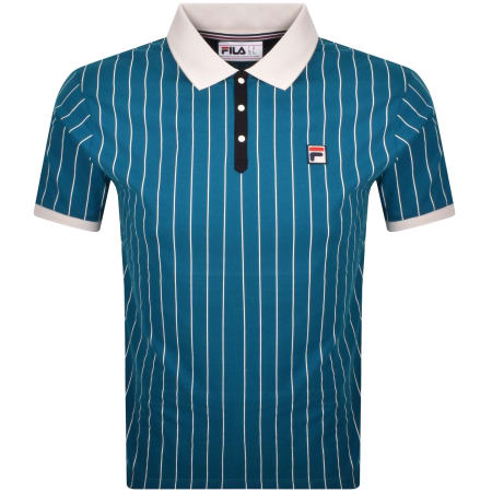 Product Image for Fila Vintage Classic Striped Polo T Shirt Blue