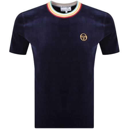 Product Image for Sergio Tacchini Slice Velour T Shirt Navy