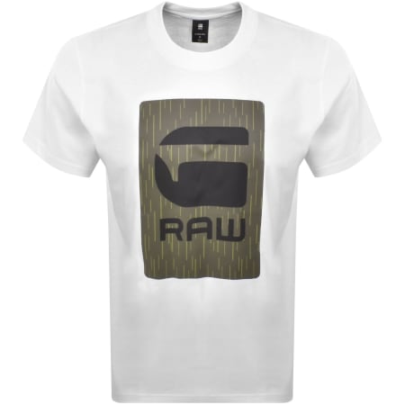 Product Image for G Star Raw Burger Box Logo T Shirt White