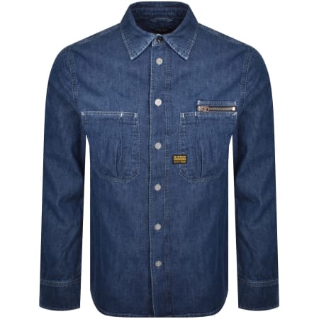 Product Image for G-Star Raw Pleated Shirt In Blue