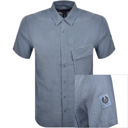 Product Image for Belstaff Scale Short Sleeved Shirt Blue
