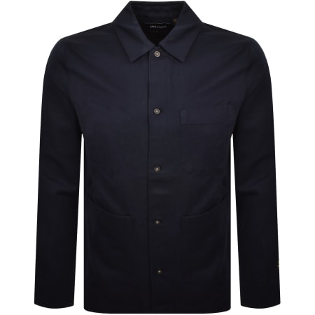 Product Image for Lyle And Scott Linen Blend Overshirt Navy