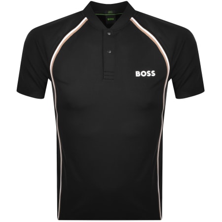 Product Image for BOSS Pariq Mesh Slim Fit Polo T Shirt Black
