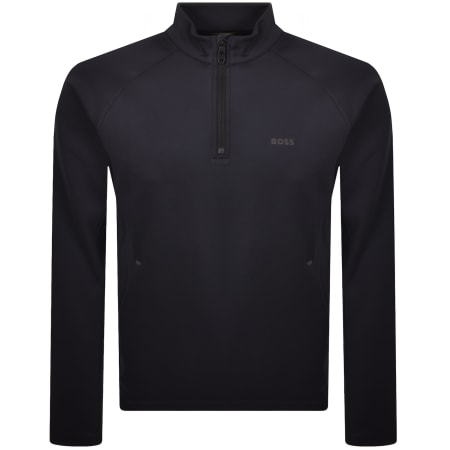 Product Image for BOSS Quarter Zip Active Sweatshirt Blue