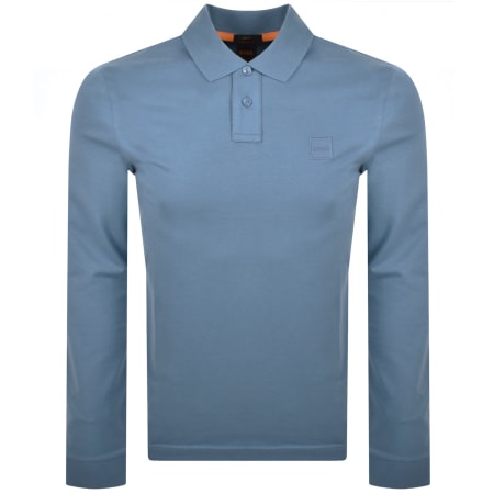 Product Image for BOSS Long Sleeve Passerby Polo T Shirt Blue