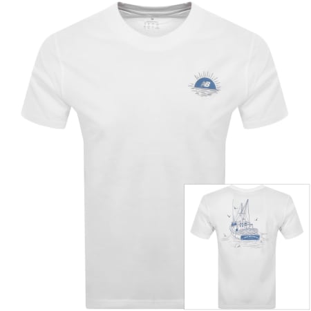 Product Image for New Balance Lobster Boat Logo T Shirt White