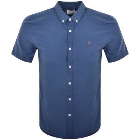 Product Image for Farah Vintage Brewer Slim Short Sleeve Shirt Blue