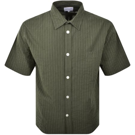Product Image for Norse Projects Oversized Stripe Shirt Green