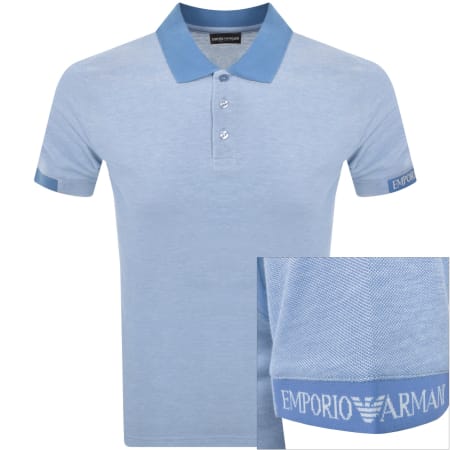 Product Image for Emporio Armani Two Tone Polo T Shirt Blue