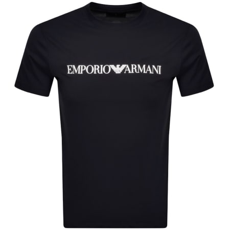 Product Image for Emporio Armani Crew Neck Logo T Shirt Navy