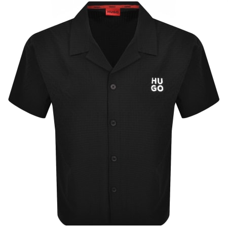 Product Image for HUGO Chaffle Waffle Texture Shirt Black
