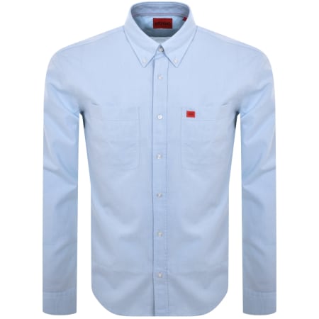 Product Image for HUGO Long Sleeved Evito Shirt Blue