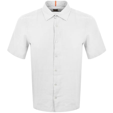 Product Image for BOSS Rash 2 Short Sleeved Linen Shirt White