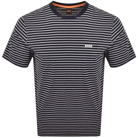 Product Image for BOSS Tales Stripe T Shirt Navy