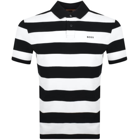 Product Image for BOSS Pales Stripe Polo T Shirt Black