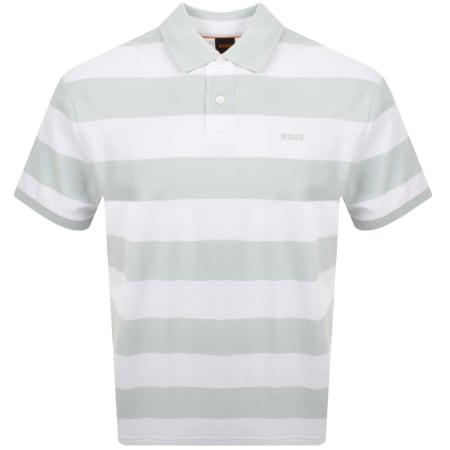 Product Image for BOSS Pales Stripe Polo T Shirt White