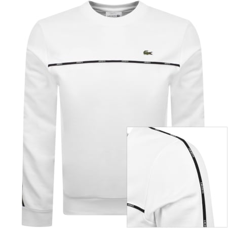 Product Image for Lacoste Logo Trim Sweatshirt White