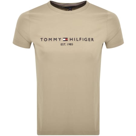 Product Image for Tommy Hilfiger Logo Slim Fit T Shirt Beige