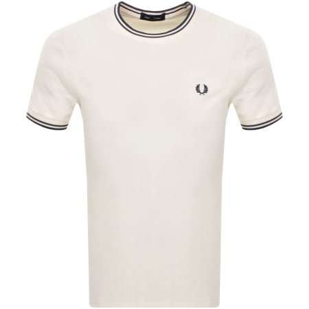 Product Image for Fred Perry Twin Tipped Short Sleeved T Shirt Ecru