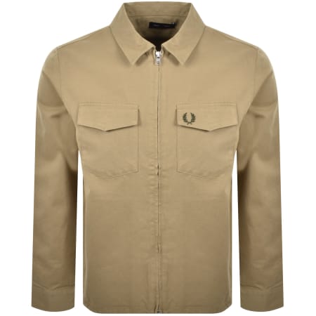 Product Image for Fred Perry Zip Overshirt Dark Beige