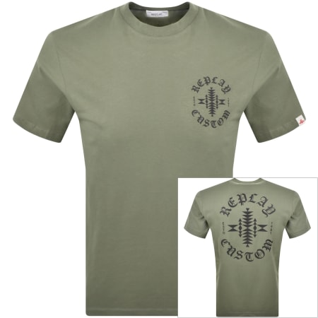 Product Image for Replay Logo T Shirt Green