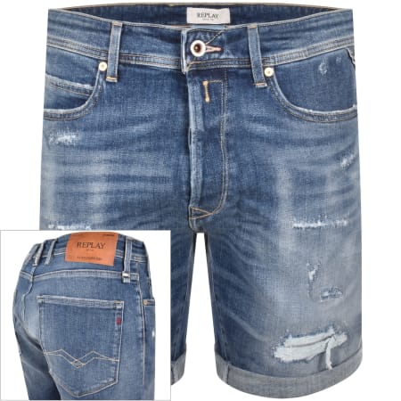 Product Image for Replay RBJ 981 Shorts Mid Wash Blue