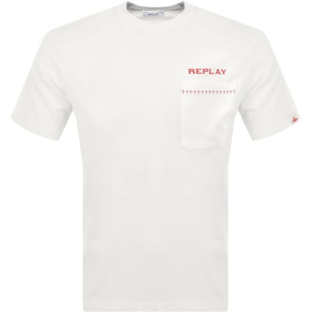 Product Image for Replay Pocket Logo T Shirt White