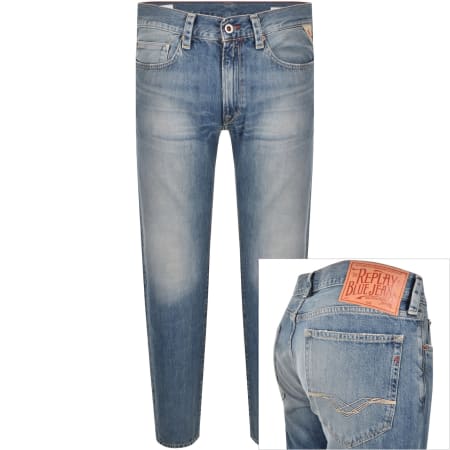 Product Image for Replay Neaal Slim Fit Mid Wash Jeans Blue