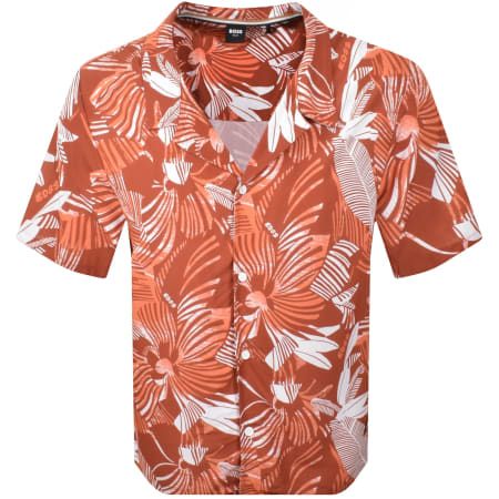 Product Image for BOSS Short Sleeve Beach Shirt Orange
