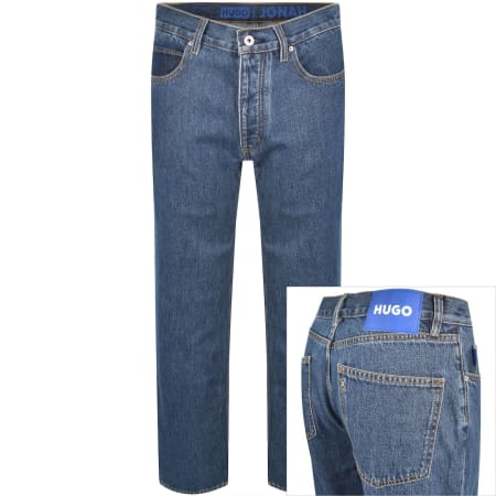 Product Image for HUGO Blue Straight Fit Jonah Mid Wash Jeans