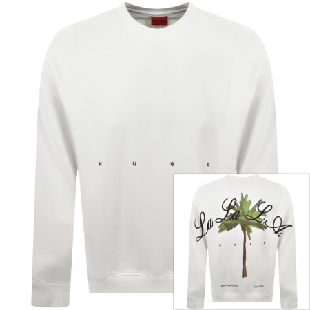 Product Image for HUGO Dutap Logo Artwork Sweatshirt Natural