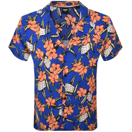 Product Image for BOSS Short Sleeve Beach Shirt Blue