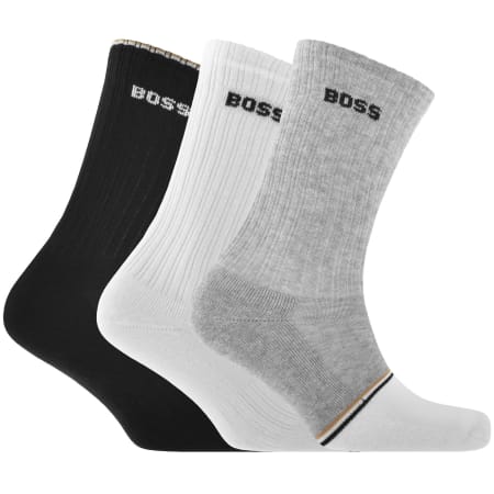 Product Image for BOSS 3 Pack Logo Quarter Socks